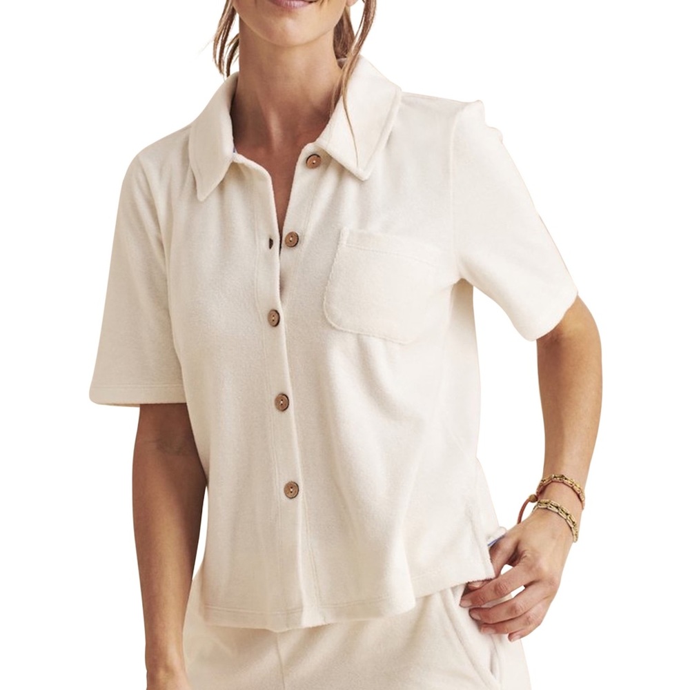 Faherty NWT Surfs Up Button-Up Shirt White Size S